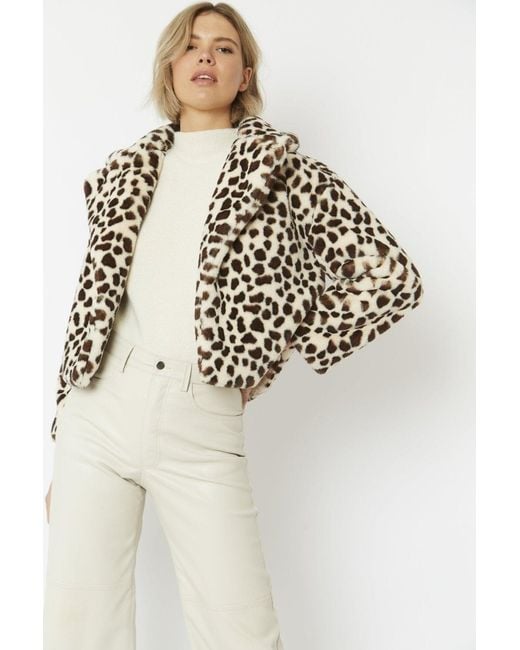 Jayley Blue Faux Fur Cropped Coat