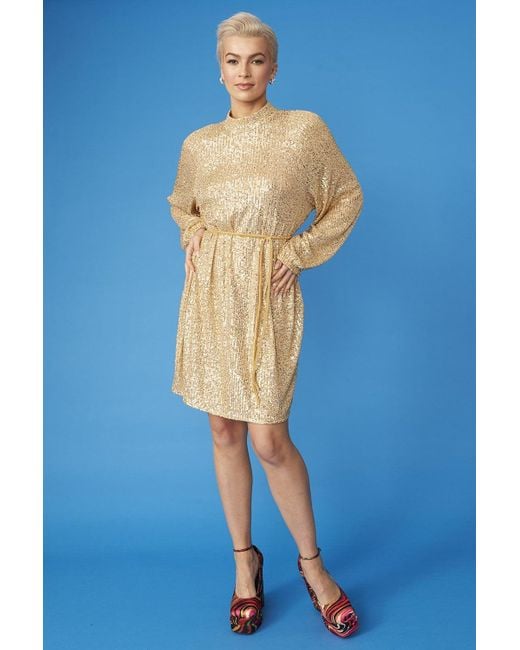 Jayley Blue Sequin Midi Dress