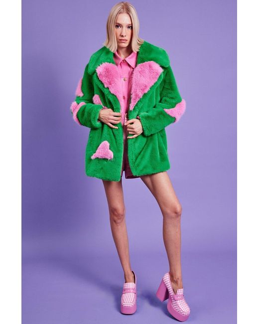 Jayley Purple Faux Fur Long Coat