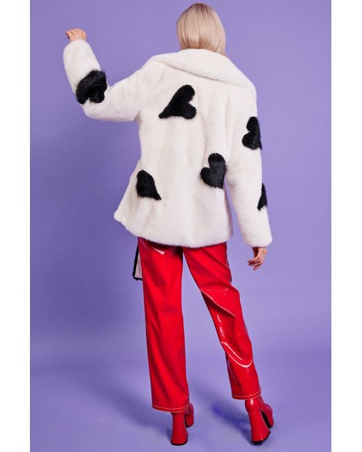Jayley Red Faux Fur Long Coat