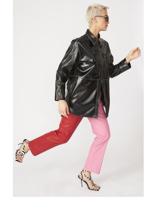 Jayley Black Eco Leather Shacket