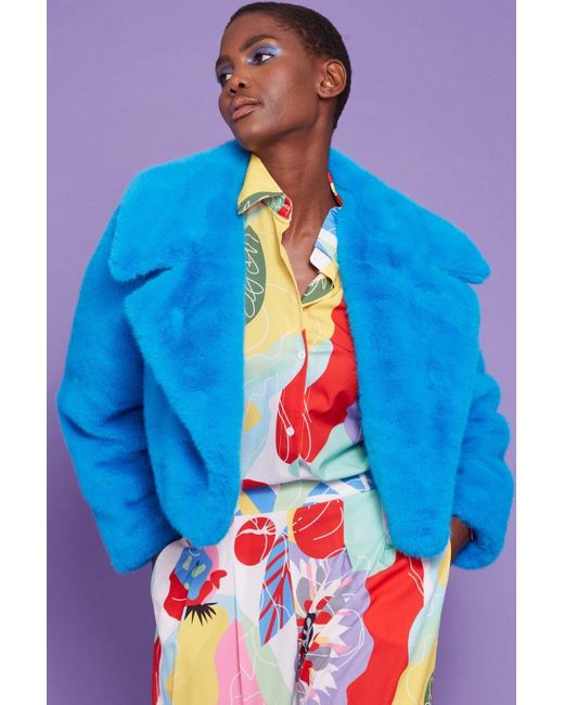 Jayley Blue Handmade Eco Faux Fur Love Jacket