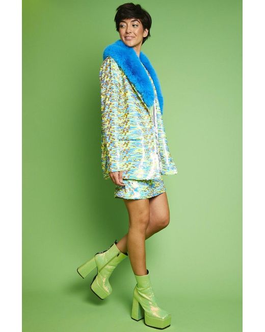 Jayley Green Sequin Mulit-Coloured Blazer