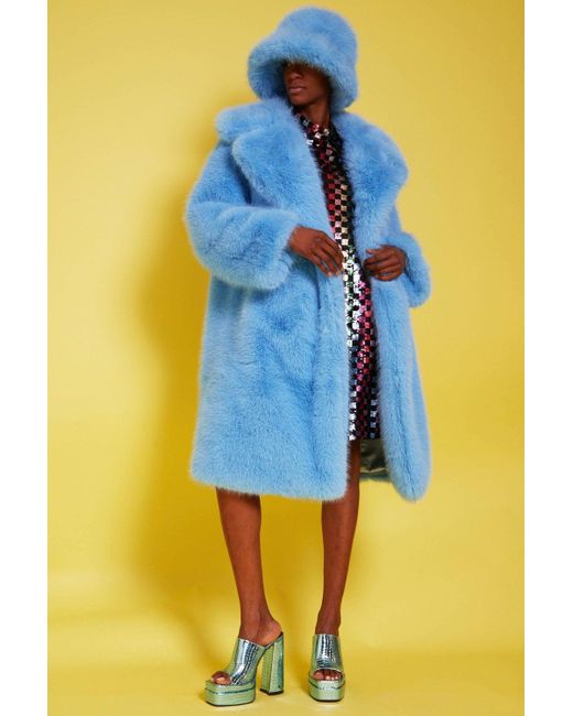 Jayley Blue Bamboo Faux Fur Baby Coat