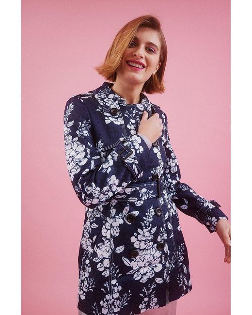 Jayley Pink Silk Blend Trench Coat Size: S (Uk 10)