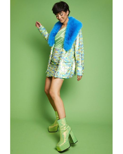 Jayley Green Sequin Mulit-Coloured Blazer