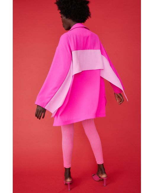 Jayley Pink Silk Blend Blazer