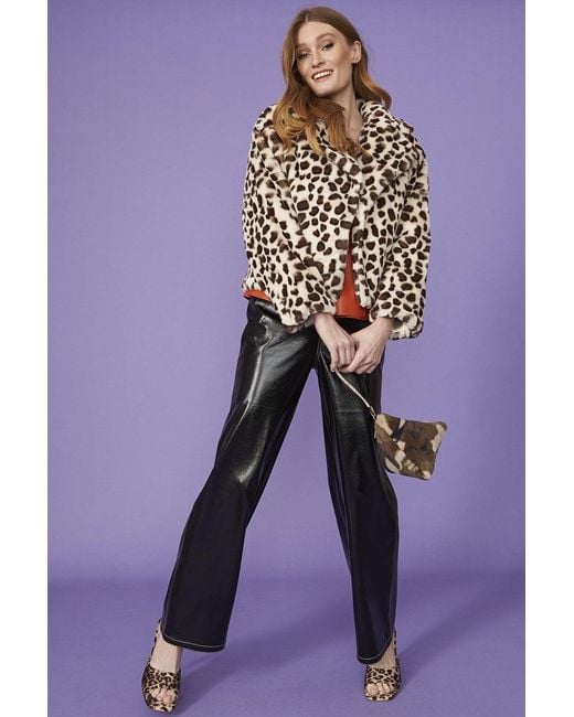 Jayley Blue Faux Fur Cropped Coat