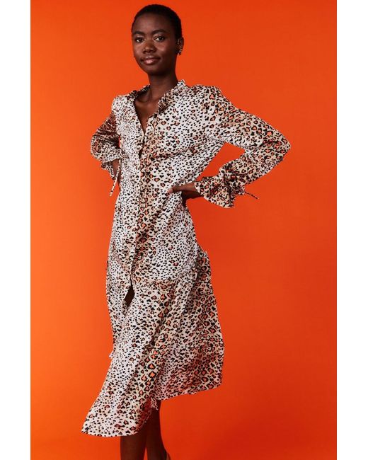 Jayley Orange Silk Blend Maxi Dress
