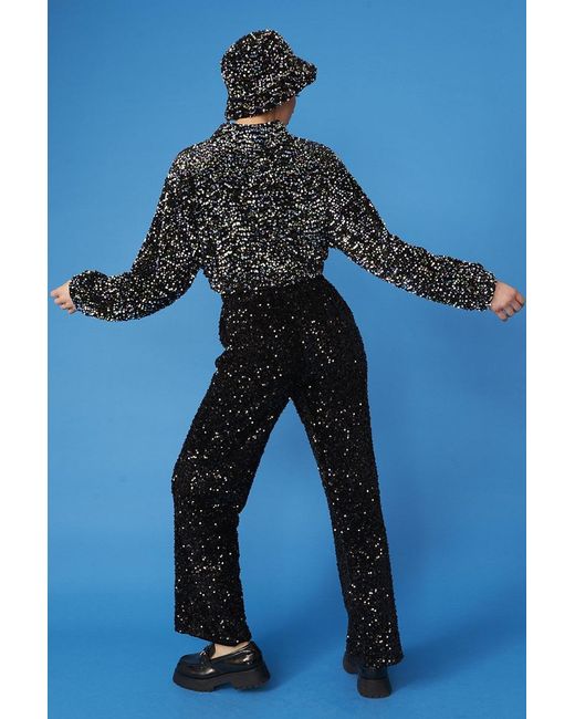 Jayley Blue Multi Sequin Bomber Jacket