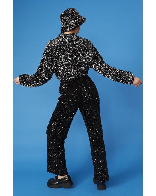 Jayley Blue Multi Sequin Bomber Jacket