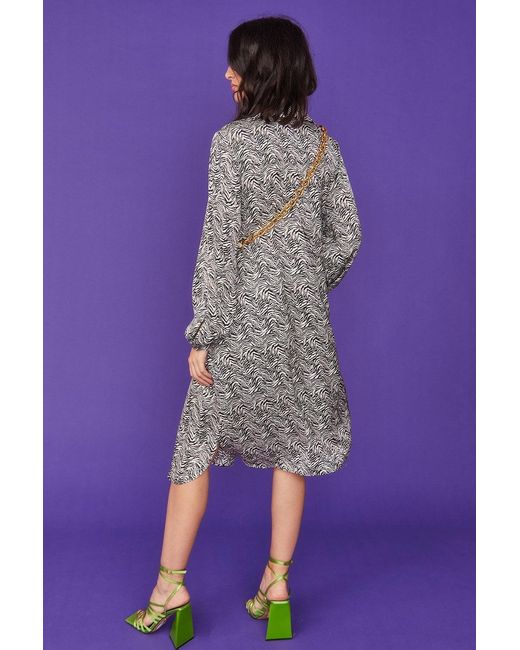 Jayley Purple Oversized Silk Shirt Dress