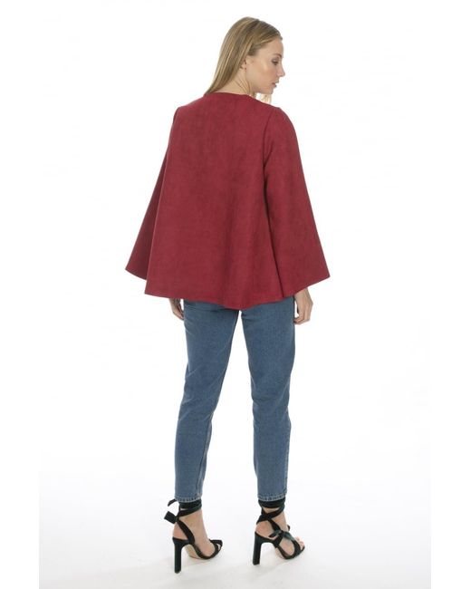 Jayley Red Luxury Faux Suede Jacket