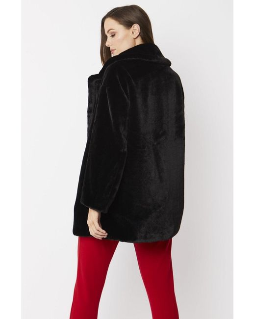 Jayley Red Faux Fur Midi Coat