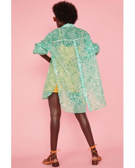 Jayley Pink Semi-Sheer Shirt Dress