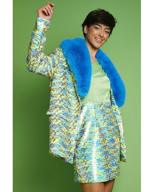 Jayley Green Sequin Mulit-Coloured Blazer