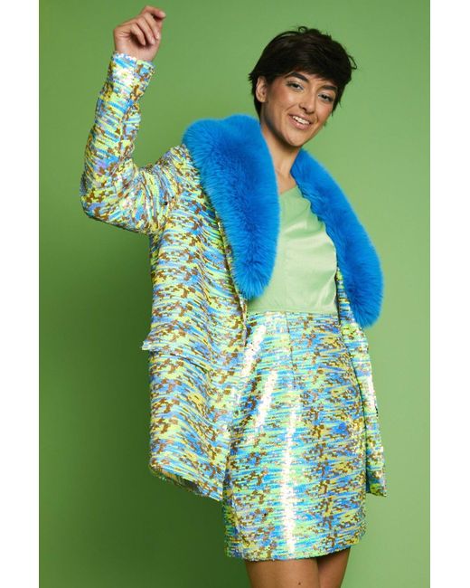 Jayley Green Sequin Mulit-Coloured Blazer
