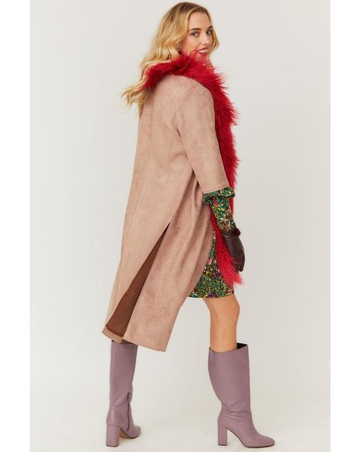 Jayley Red Faux Suede Coat