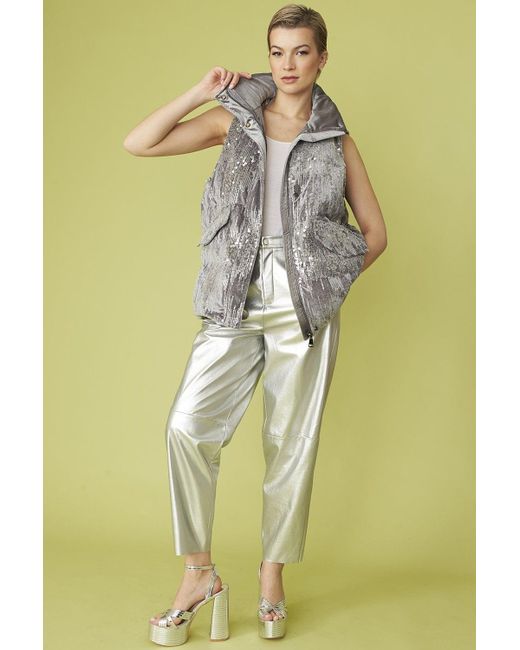Jayley Green Luxury Faux Fur Sequin Gilet