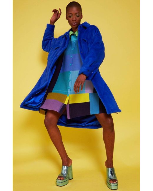 Jayley Yellow Hand Made Bamboo Eco Fur Coat