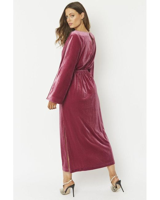 Jayley Red Velvet Full Length Gown