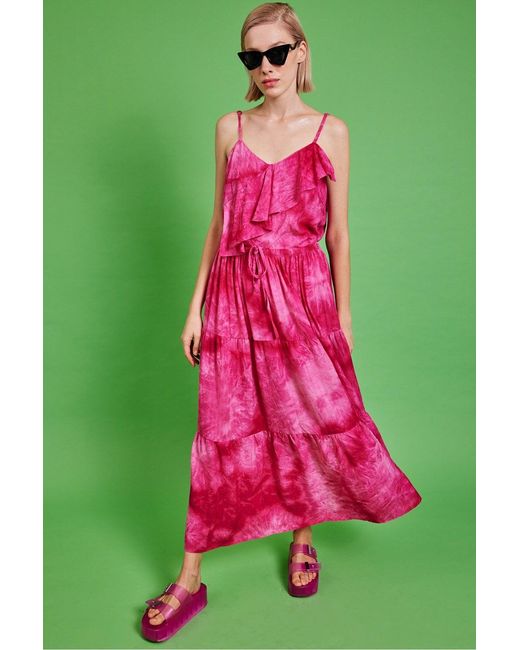Jayley Green Love Herb Ruffle Maxi Skirt