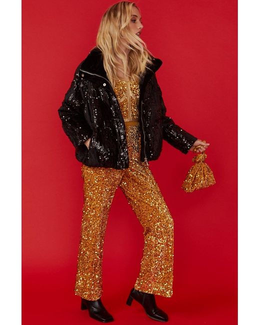 Jayley Yellow Sequin Flares