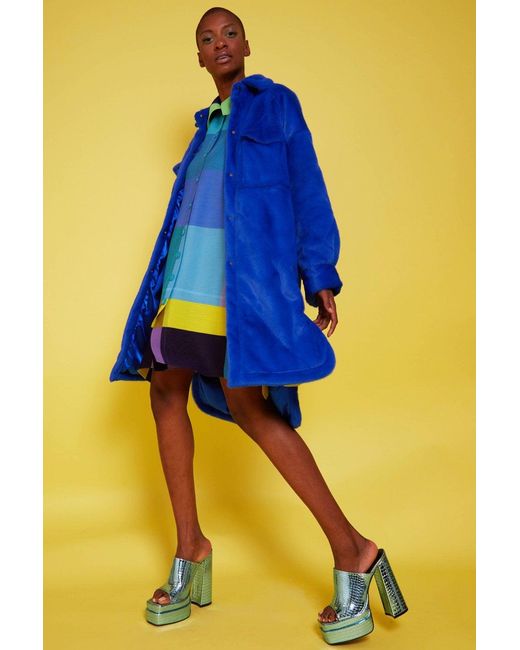 Jayley Yellow Hand Made Bamboo Eco Fur Coat