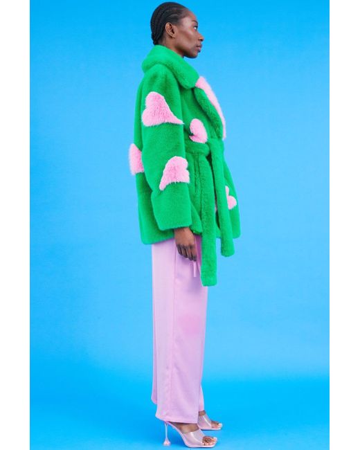Jayley Purple Faux Fur Long Coat