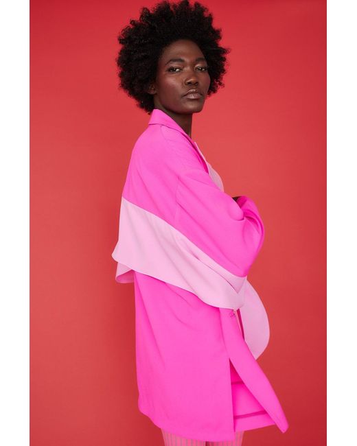 Jayley Pink Silk Blend Blazer
