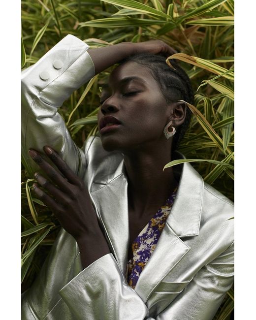 Jayley Brown Faux Leather Kate Blazer