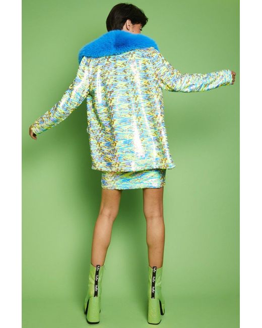 Jayley Green Sequin Mulit-Coloured Blazer