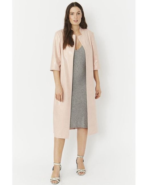 Jayley Natural Snake Print Faux Suede Jacket