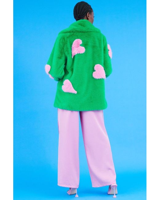 Jayley Purple Faux Fur Long Coat
