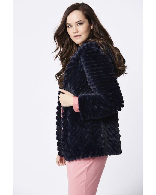 Jayley Blue Faux Fur Jacket