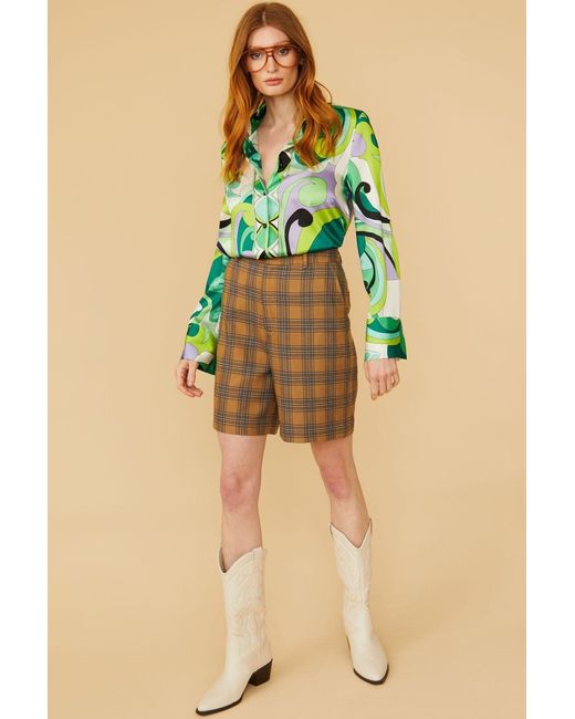 Jayley Green Selena Checkered Shorts