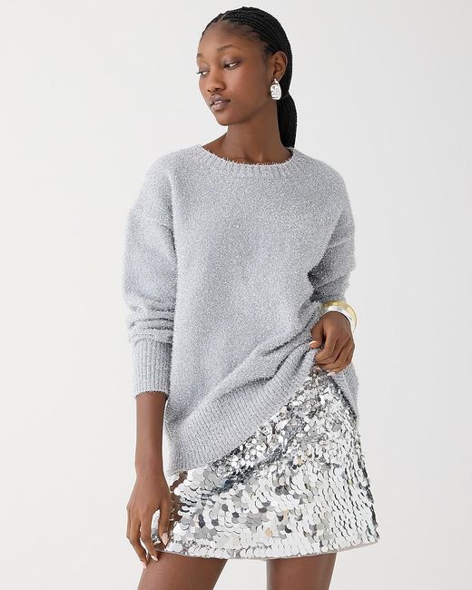 J.Crew White Relaxed Crewneck Sweater