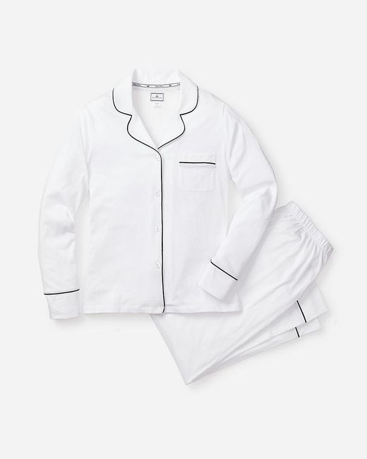 J.Crew White Petite Plume Pima Cotton Pajama Set With Piping