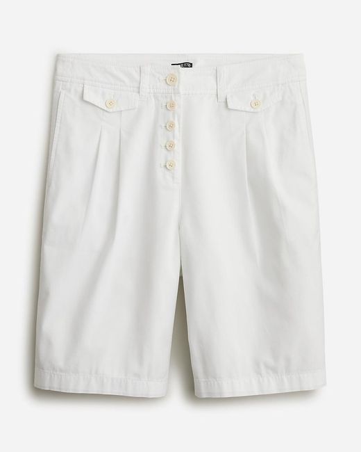J.Crew Natural Pleated Button-Front Short