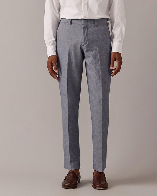 J.Crew Gray Ludlow Slim-Fit Unstructured Suit Pant for men
