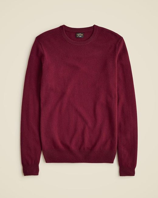 J.Crew Cashmere Crewneck Sweater in Red for Men Lyst