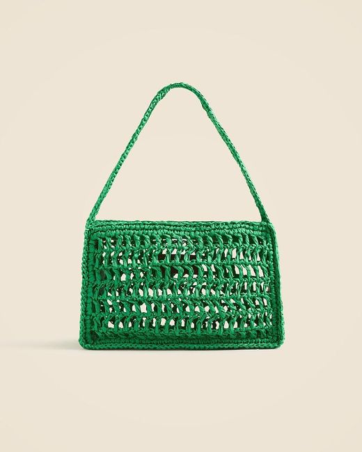 J.Crew Green Paros Open-Weave Bag
