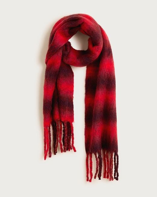 J.Crew Red Brushed Woven Scarf
