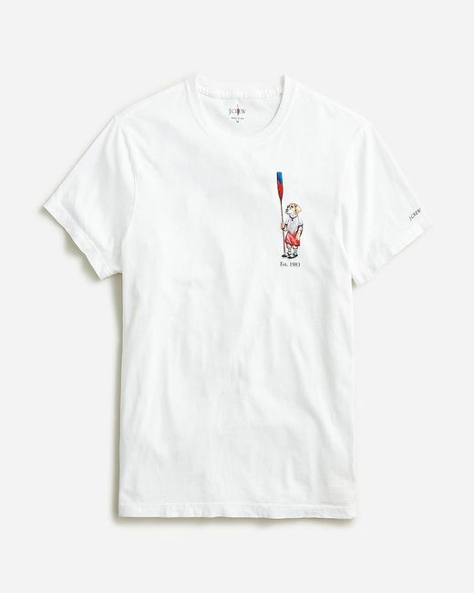 J.Crew White Made-In-The-Usa Oarsman Dog Graphic T-Shirt for men