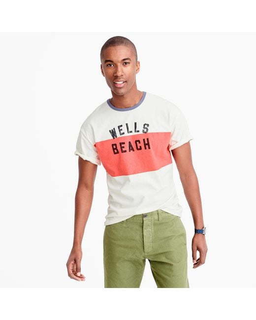 J.Crew White Wells Beach Graphic T-shirt for men