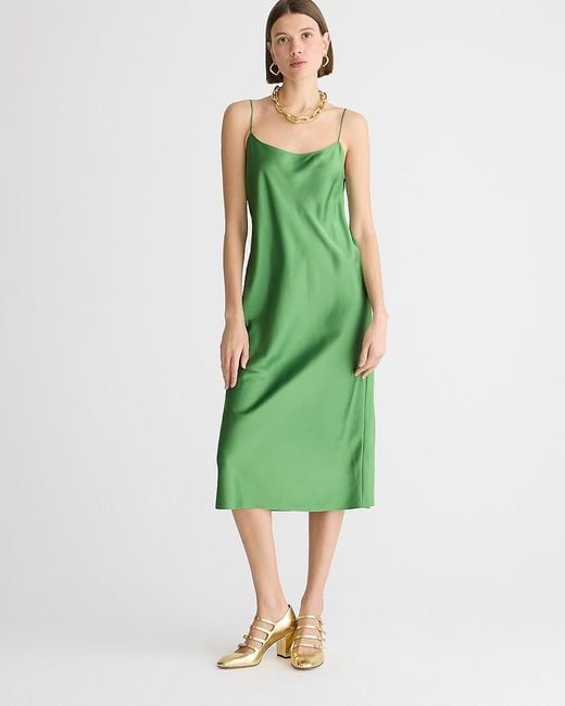 J.Crew Green Gwyneth Slip Dress