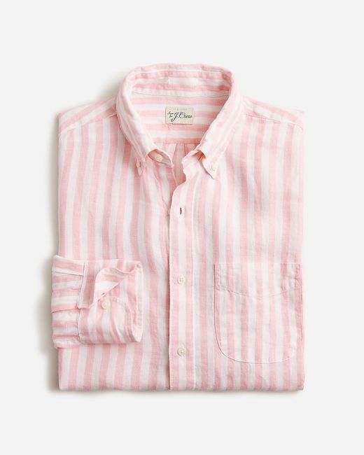 J.Crew Pink Slim Untucked Baird Mcnutt Irish Linen Shirt for men