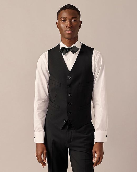 J.Crew Black Ludlow Slim-Fit Tuxedo Vest for men