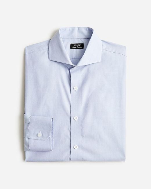 J.Crew Blue Ludlow Premium Fine Cotton Dress Shirt With Cutaway Collar for men
