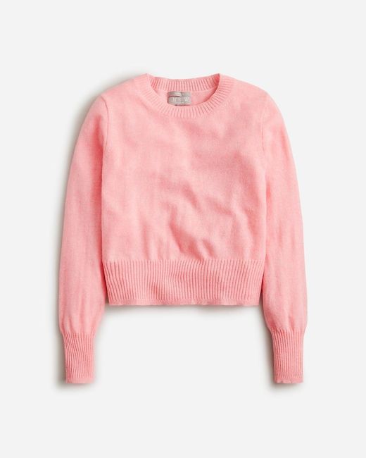J.Crew Pink Cashmere Shrunken Crewneck Sweater